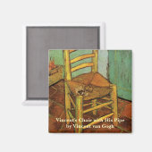 Vincent's Chair mit Seiner Pipe von Vincent van Go Magnet (Vorderseite/Rückseite)