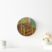 Vincent's Chair mit Seiner Pipe von Vincent van Go Runde Wanduhr (Zuhause)