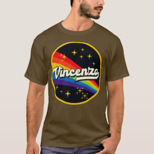 Vincenzo Regenbogen im Weltraum Vintager Stil T-Shirt