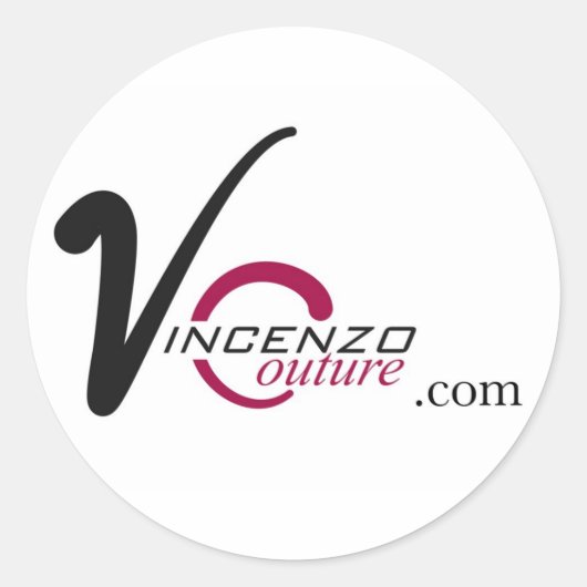 vincenzocouture.com runder aufkleber (Vorderseite)