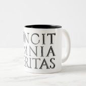 VINCIT OMNIA VERITAS - Leichte Zwei-Tonen-Kaffee-T Zweifarbige Tasse (VorderseiteRechts)