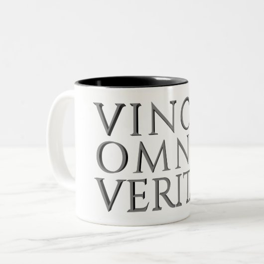 VINCIT OMNIA VERITAS - Leichte Zwei-Tonen-Kaffee-T Zweifarbige Tasse (Vorderseite Links)