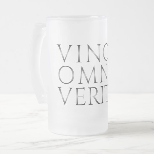 VINCIT OMNIA VERITAS - Licht Mattglas Bierglas (Vorderseite Links)