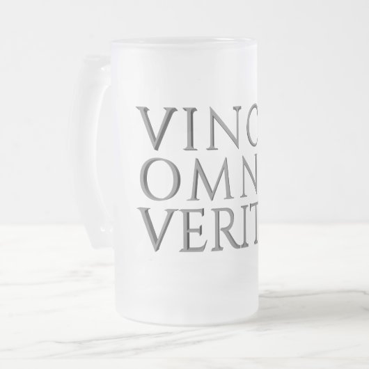 VINCIT OMNIA VERITAS - Mattiertes Leichtgläser MU Mattglas Bierglas (Vorderseite Links)