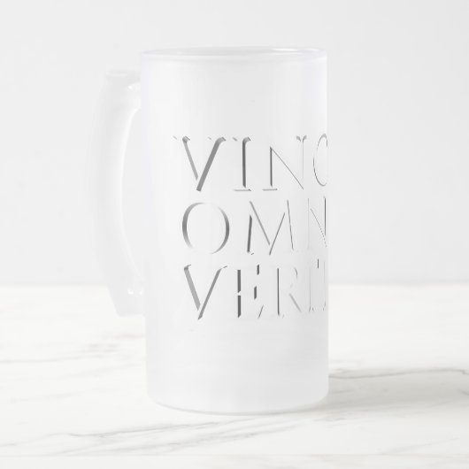 VINCIT OMNIA VERITAS - Mattiertes Leichtgläser MU Mattglas Bierglas (Vorderseite Links)