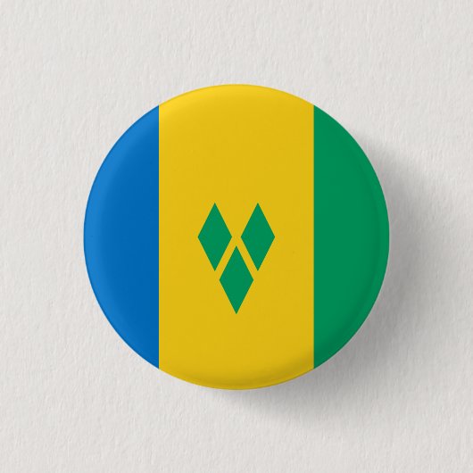 Vincy Flag, Fahne von Saint Vincent und die Grenad Button (Vorderseite)