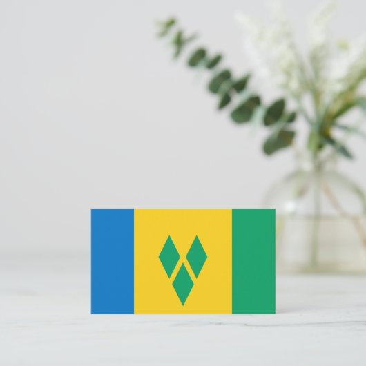 Vincy Flag, Fahne von Saint Vincent und die Grenad Visitenkarte (Stehend Vorderseite)