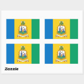 Vincy Flag & Siegel, Saint Vincent und die Grenadi Rechteckiger Aufkleber (Blatt)