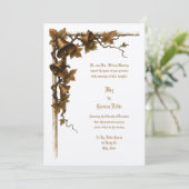 Vine And Wedding Bells Einladung (Stehend Vorderseite)