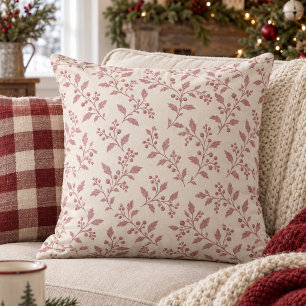 Vine & Berry Weihnachtsmuster Cranberry ID1337 Kissen