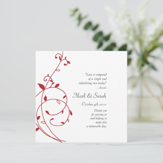 Vine Divine Red Wedding Program Programm (Stehend Vorderseite)