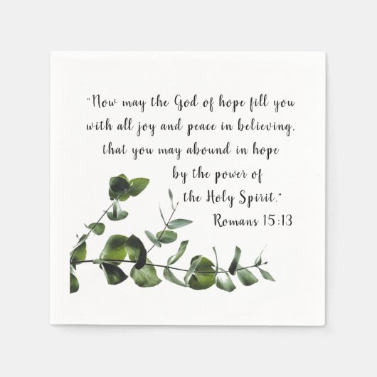 Vine Greenery Bible Verse Napkin Serviette (Vorderseite)