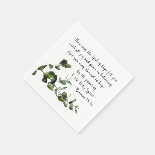 Vine Greenery Bible Verse Napkin Serviette (Ecke)