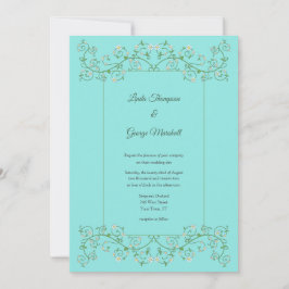 Vine Heart Trellis Blue Wedding Einladung