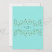 Vine Heart Trellis Blue Wedding Einladung (Rückseite)