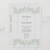 Vine Heart Trellis Light Gray Wedding Einladung (Vorne/Hinten)