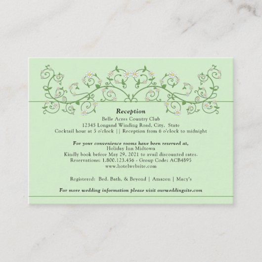 Vine Heart Trellis Minze Green Enclosure Card Begleitkarte (Vorderseite)