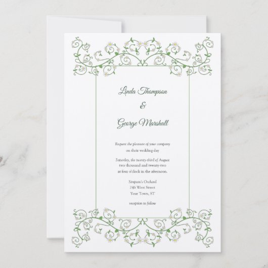 Vine Heart Trellis Wedding Einladung (Vorderseite)