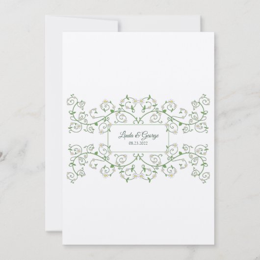 Vine Heart Trellis Wedding Einladung (Rückseite)