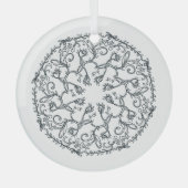 Vine Mandala Glass Ornament (Vorderseite)