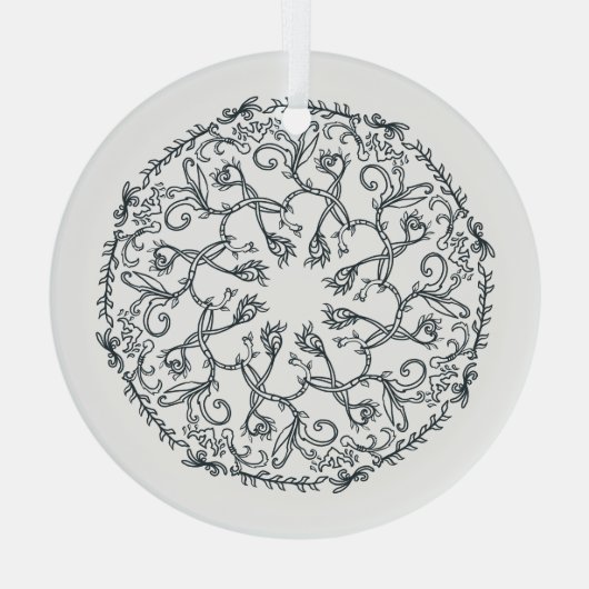 Vine Mandala Glass Ornament (Rückseite)