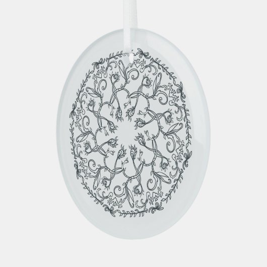 Vine Mandala Glass Ornament (Vorderseite links)