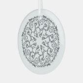 Vine Mandala Glass Ornament Aus Glas (Vorderseite links)
