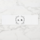 Vine Scroll Wedding Monogram, Couple Initial Wasserflaschenetikett (Einzelnes Label)