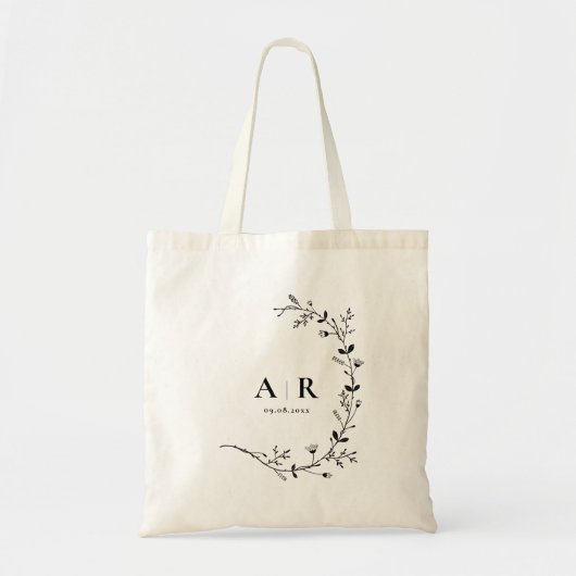 Vine Scroll Wedding Welcome Bag, Hotel Guest Tragetasche (Vorne)