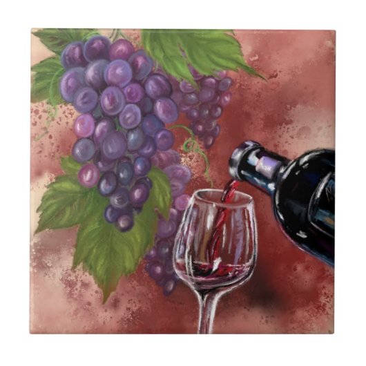 Vine Veritas - Zeichnend Kunstsammlung Fliese (Vorderseite)