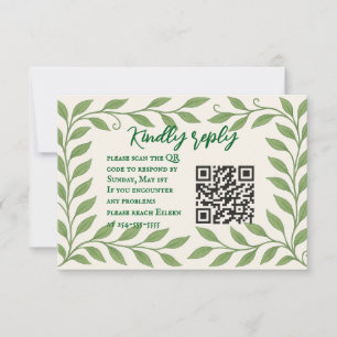 Vine & Vow QR Code Wedding RSVP Card Karte