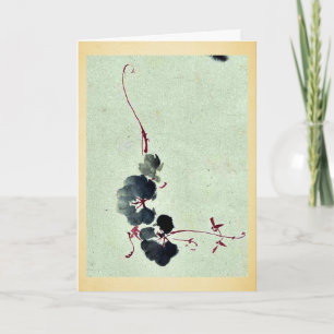 Vine with blossoms Ukiyo-e. Karte