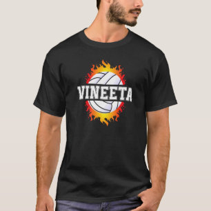 Vineeta Name Volleyball Player Girls Ball and Net T-Shirt