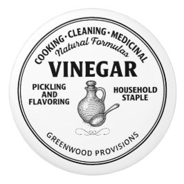 Vinegar Label Vintage Typography Ceramic Knob Keramikknauf