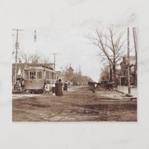 Vineland NJ, Landis Ave, Trolley, Scene, c1910 Postkarte