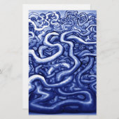 Vines Blue Briefpapier (Vorne/Hinten)