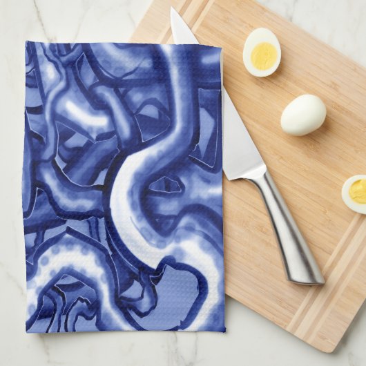 Vines Blue Küchentuch (Viertel Falte)