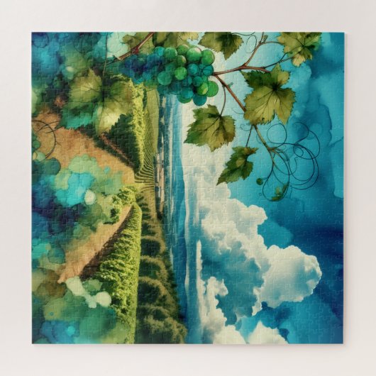 Vineyard Alcohol Ink Puzzle (Horizontal)