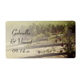 Vineyard and Rose Fence Wedding Favor Tags