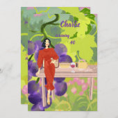 Vineyard Elegance Geburtstag Einladung (Vorne/Hinten)