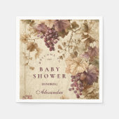 Vineyard Grape Floral Baby Shower Serviette (Vorderseite)