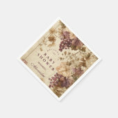 Vineyard Grape Floral Baby Shower Serviette (Ecke)