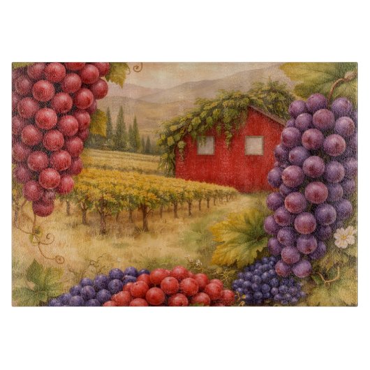 Vineyard Grapes Cutting Board | Wine Gift Schneidebrett (Vorderseite)