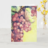 Vineyard Grapes Watercolor Greeting Card | Wine Karte (Gelbe Blume)
