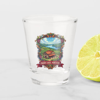 Vineyard in New York Finger Lakes Postcard Schnapsglas