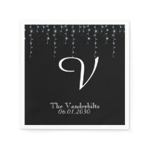 Vineyard Midnight Monogram Wedkin Napkin