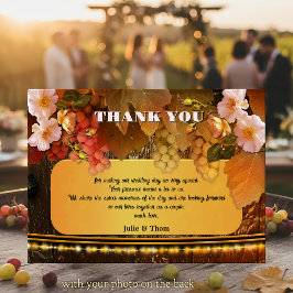Vineyard or Winery Wedding Thank You Photo Card Einladung