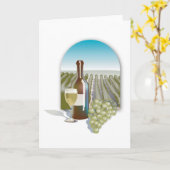 Vineyard Scene Wine Country Wedding Karte (Gelbe Blume)