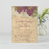 Vineyard Wedding Elegant Rustic Watercolor Einladung (Stehend Vorderseite)