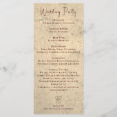 Vineyard Wedding Elegant Rustic Watercolor Program Programm (Rückseite)